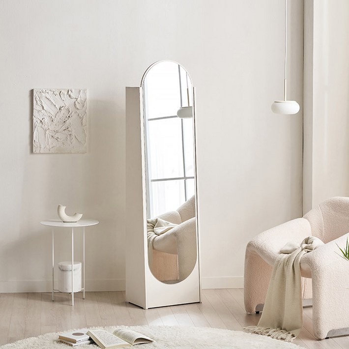 삼익가구 로들리 라운드 수납 전신 거울