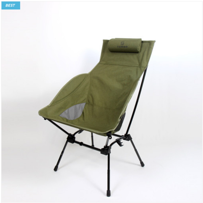 테르보 마칸 플러스 경량 체어 와이드 블랙카키, 1개, 카키