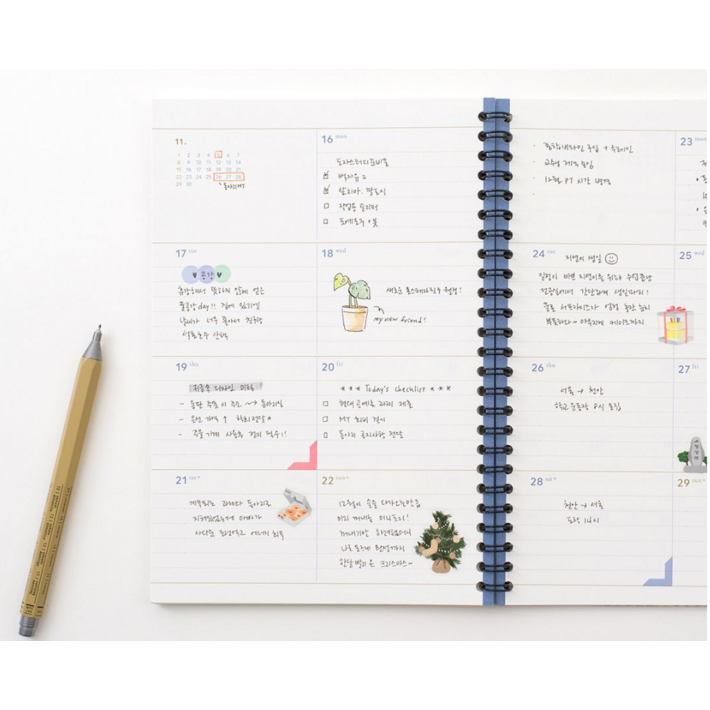 2026년 주간 플래너 스프링 위클리 스케줄러 26년 얇은 다이어리 업무용 세컨