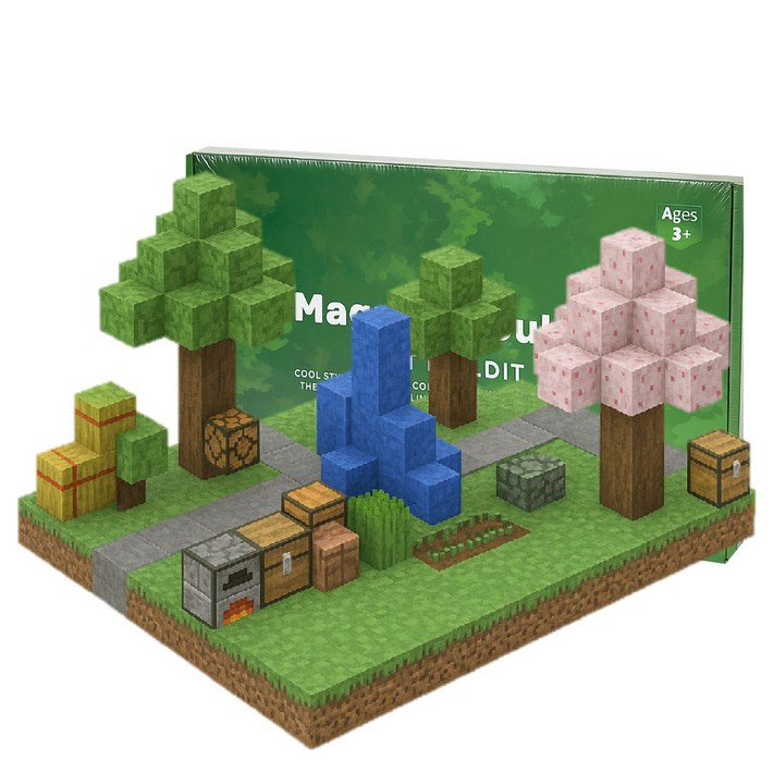 KC 마크 자석 블럭 마그네틱 큐브 피규어 장난감 웰키, 1개