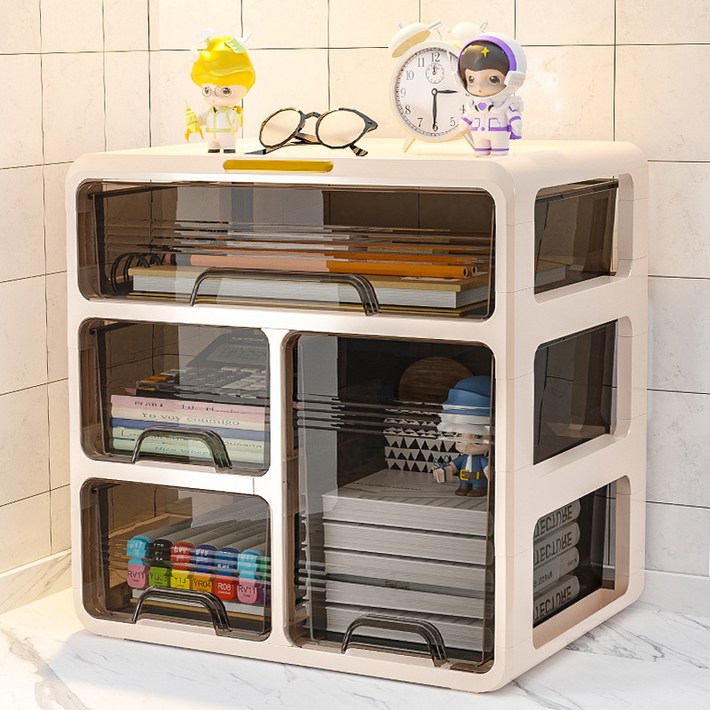 365플레이스 튼튼한 책상 정리함 사무실 책상 정리 오거나이저 4단, 1개, 아이보리