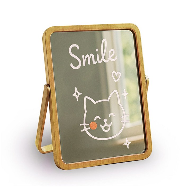 트리오즈 감성 인테리어 원목 거울 화장대 탁상거울, 우드