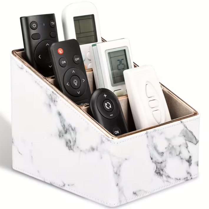 가죽 리모컨 수납함 대리석 디자인 거실 사무실 데스크 수납 오거나이저