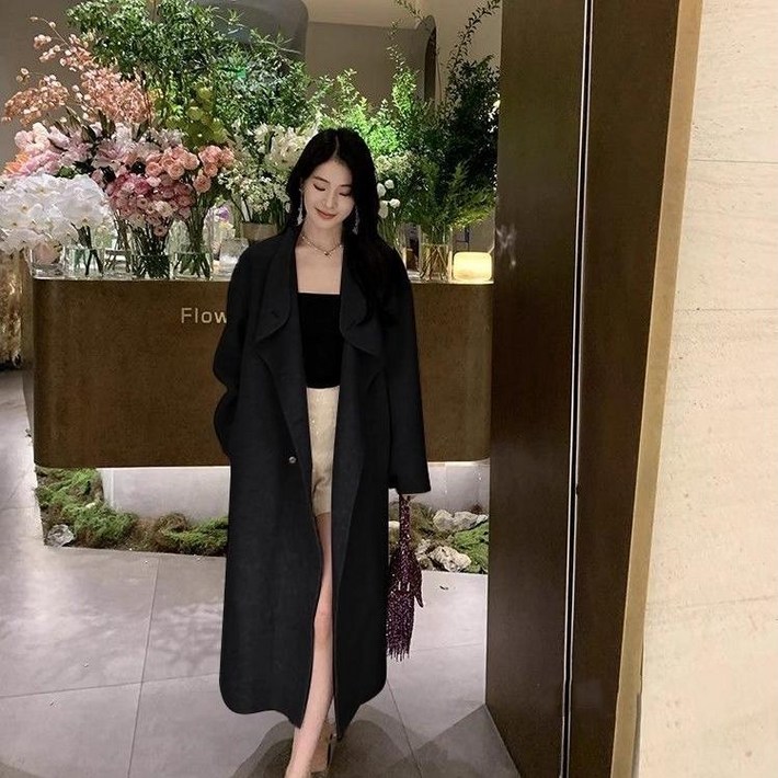 마인드재뉴에어리 여성 리버시블 모직 가을 겨울 루즈핏 무릎털 코트 마인드재뉴에어리 여성 리버시블 모직 가을 겨울 루즈핏 무릎털 코트