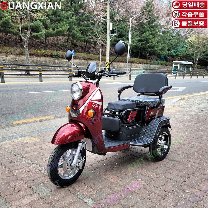 알엠티 2023년 최신형 고품질 가성비 좋은 성인 2인용 부모효도선물 할인행사 삼륜 전동스쿠터 RMTPOWERUP02, 1개