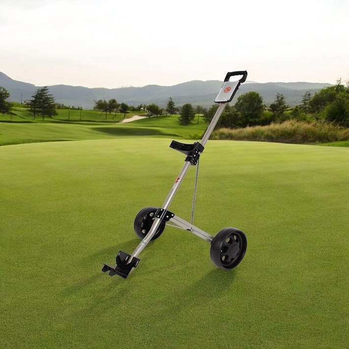 접이식 골프백 캐리어 핸드카트, 1개, 블랙스텐