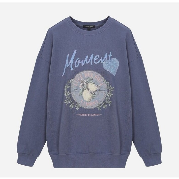 써스데이아일랜드 티셔츠 오버사이즈 프린트 스웻셔츠 T252MST140W TEO128 IEW485 티