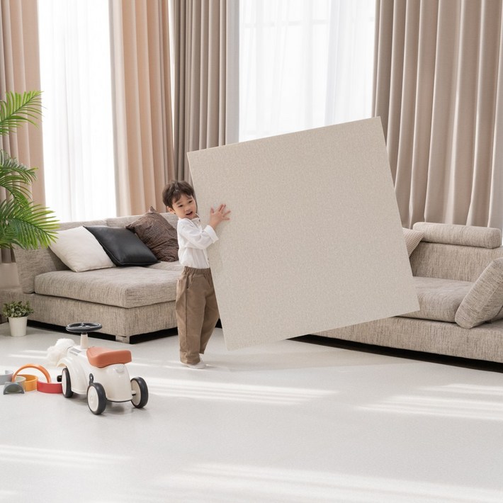 이리로 붙이는 매직 퍼즐매트 층간소음 어린이 안전인증, 4개, 화이트 쉘