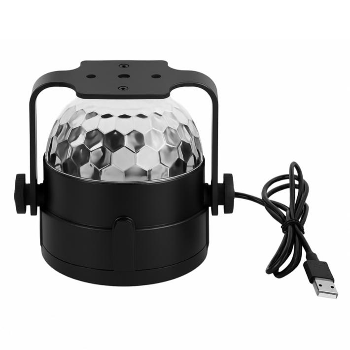 맨사템 캠핑 파티 노래방 미러볼 싸이키 조명, 1개, 블랙