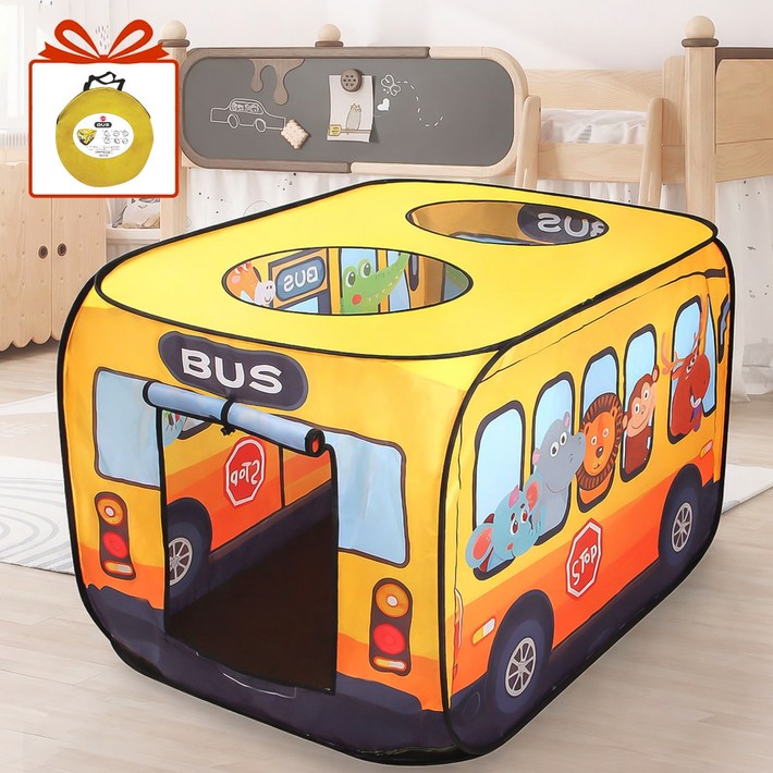 MIVONA 실내외 텐트 버스카 캐릭터 대형 원터치 접이식 수납가방 포함