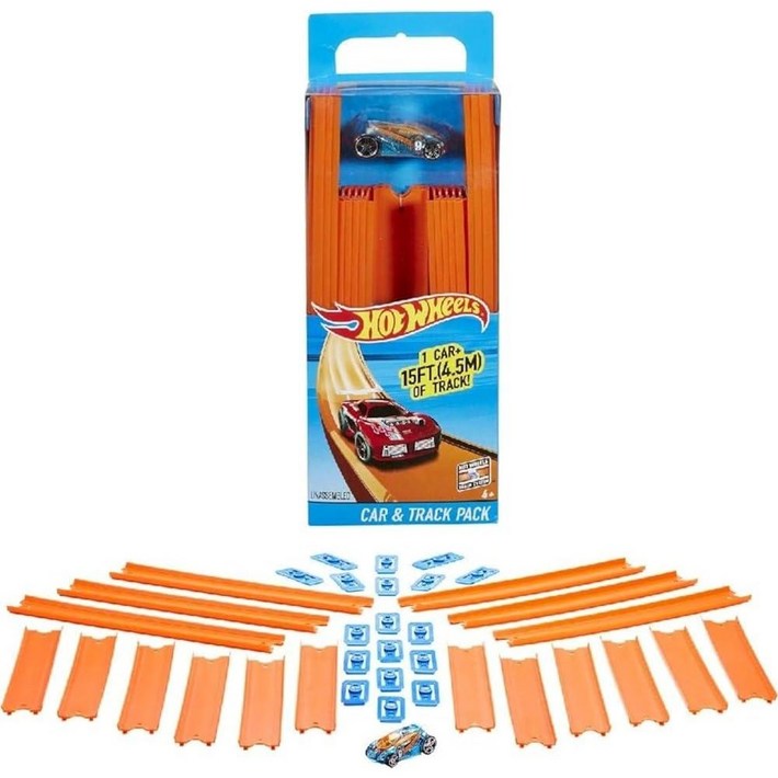 Hot Wheels 자동차 포함 트랙 빌더 스트레이트 트랙 Hot Wheels 자동차 포함 트랙 빌더 스트레이트 트랙