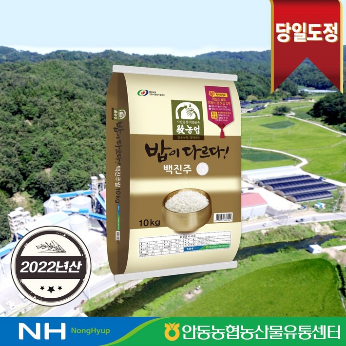[2022년산] 밥이 다르다 안동농협 백진주쌀 10kg 20230423