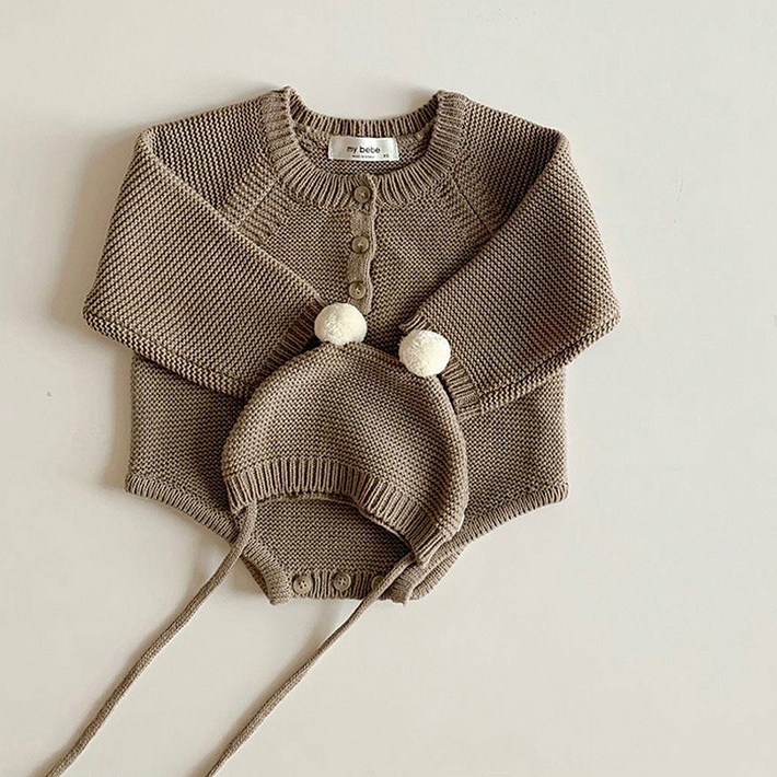 유아 아기 키즈 니트 모자 바디 수트 점프수트 의상 신생아 스웨터 봄 가을
