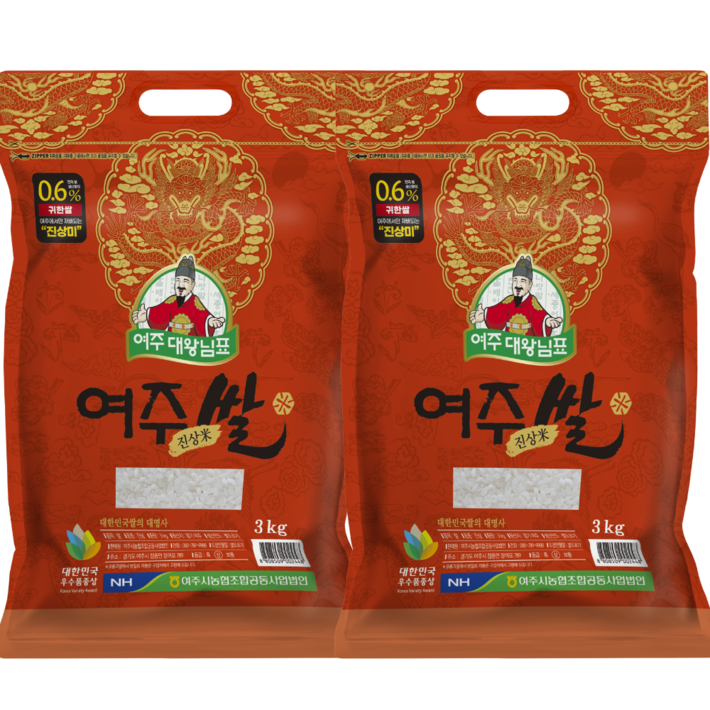 여주시농협 대왕님표 여주쌀 진상미, 상등급, 3kg, 2개