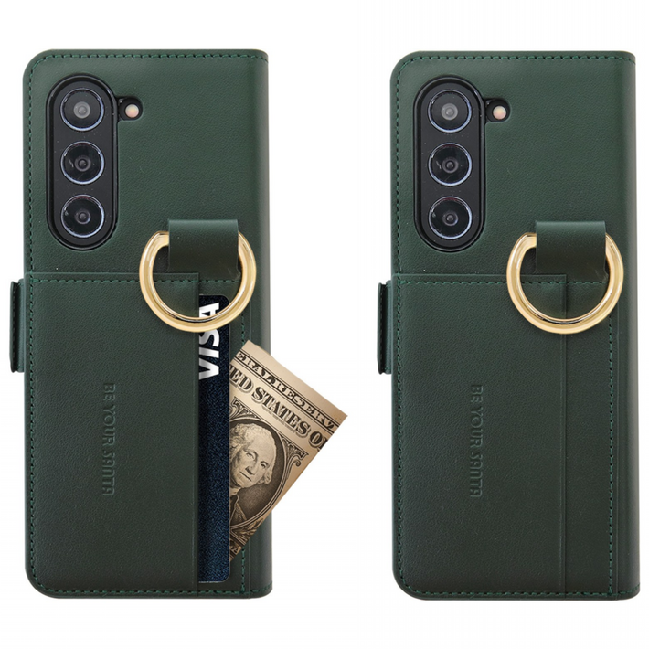 비유어산타 유해 전자파 차단 이태리 가죽 갤럭시 Z폴드5 케이스 링 핑거 카드수납 가디언