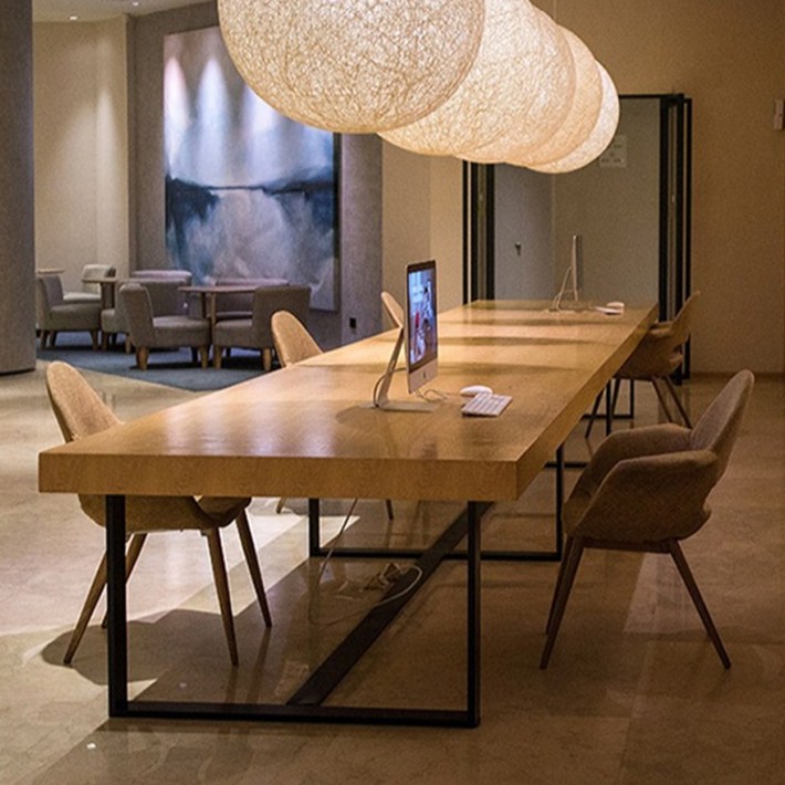 우브로 우드슬랩테이블 원목 대형 식탁 테이블 사각 카페 다이닝 6인용 8인용 2000 2200 2400