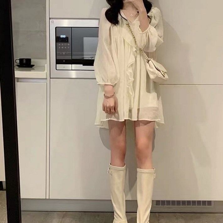 메이첼 여리여리 프릴 쉬폰 미니 원피스 00966 메이첼 여리여리 프릴 쉬폰 미니 원피스 00966