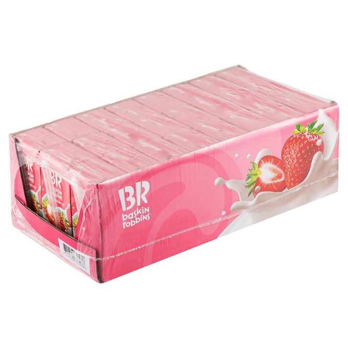 배스킨라빈스 베리베리 스트로베리 우유, 190ml, 24개