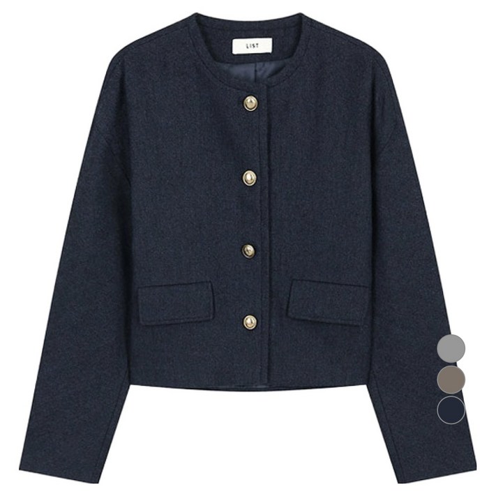 리스트 여성용 블렌드 울 크롭 자켓 TWWJKO70030