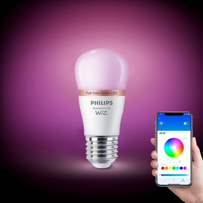 필립스 WiZ 스마트 LED 전구 4.9W, 기타색, 1개 필립스 WiZ 스마트 LED 전구 4.9W, 기타색, 1개