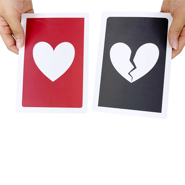 JL매직 깨진 하트 카드를 붙이는 간단한 마술도구 러브앤헤이트