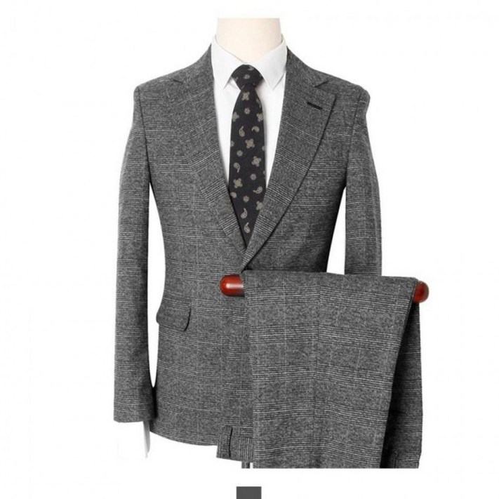 글렌체크 그레이싱글정장