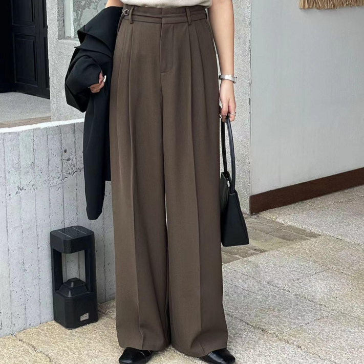 1015마켓겨울까지와이드모노 벨트 핀턱 와이드 슬랙스