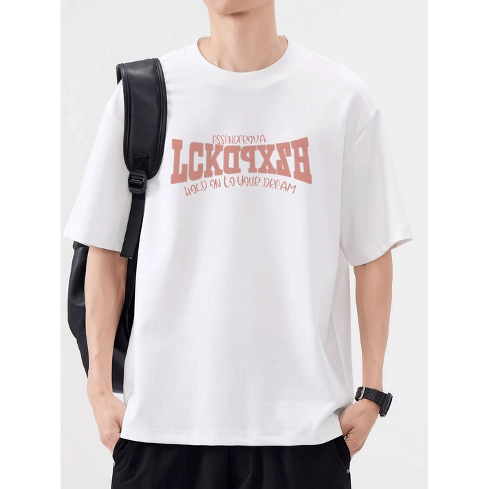 그래픽 매장 티셔츠 남성 빈티지 스타일의 티셔츠, 루즈한 라운드넥 반팔, 시즌 캐주얼 스트리트웨어