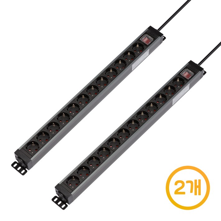 11 파워존 고용량 알루미늄 12구멀티탭 과부하차단 통합스위치 서버탭 1.5m 3m 5m