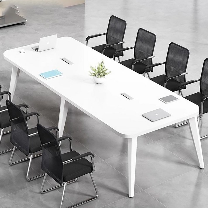 오피스 사무용 회의실 테이블 468인용 사각 회의용책상 상담 세미나 연수용 작업책상, 화이트 상판화이트 다리