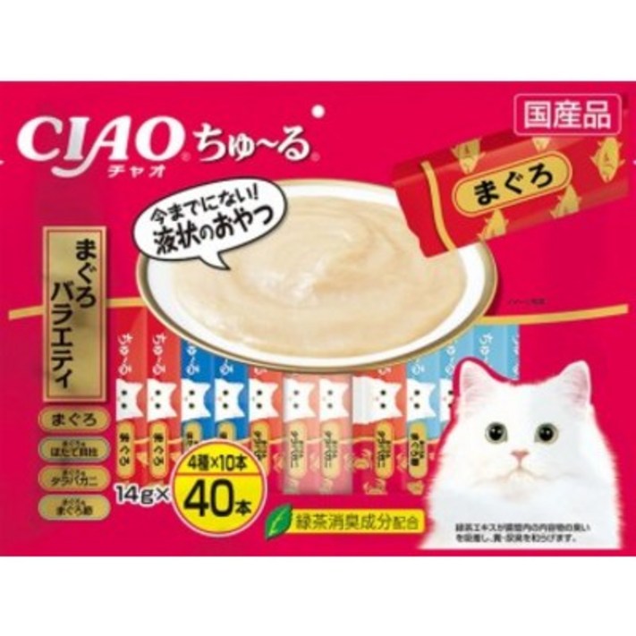 이나바 챠오 츄르 고양이 간식, 참치 버라이어티, 560g, 1개 이나바 챠오 츄르 고양이 간식, 참치 버라이어티, 560g, 1개