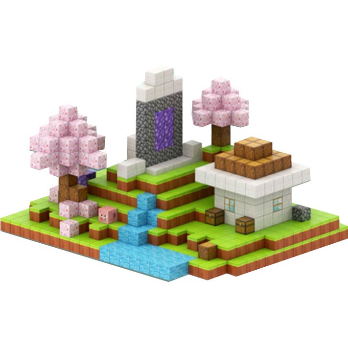 마크 자석 블럭 네더포탈 웰키 마그네틱 자석 블럭 시리즈 큐브 피규어, 1개