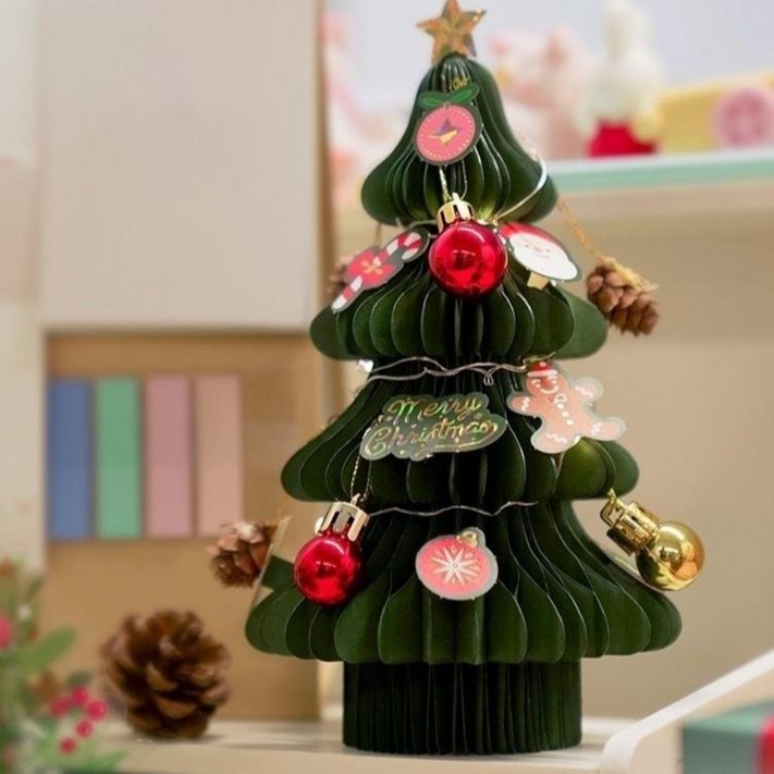 크리스마스 종이트리 세트 19cm38cm DIY 장식 소품 데스크탑 작은 스몰 미니트리