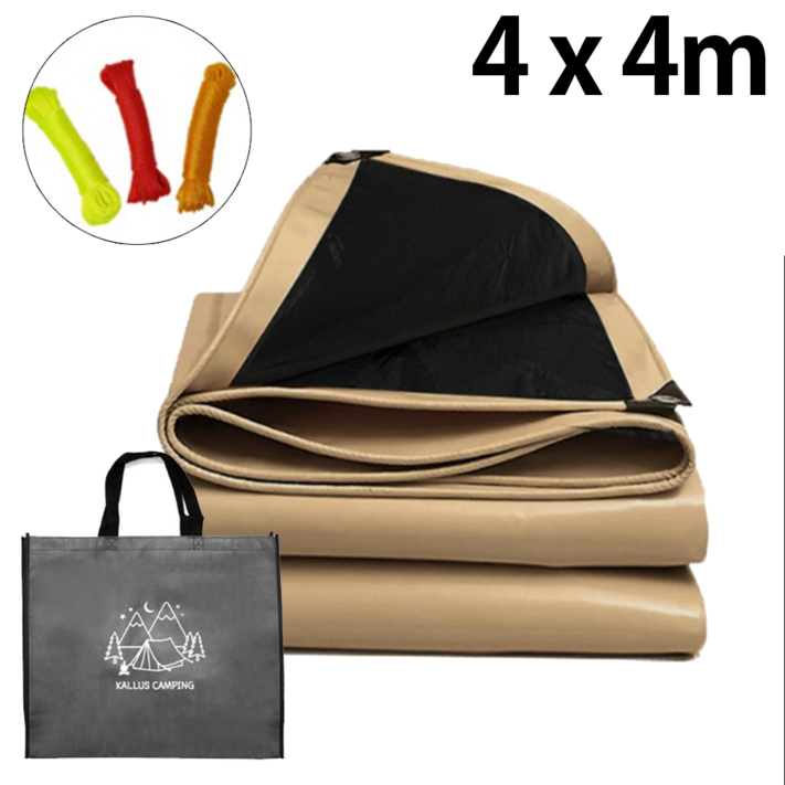 방수포 그라운드시트 캠핑 텐트 베이지 4x4m 화물 천막