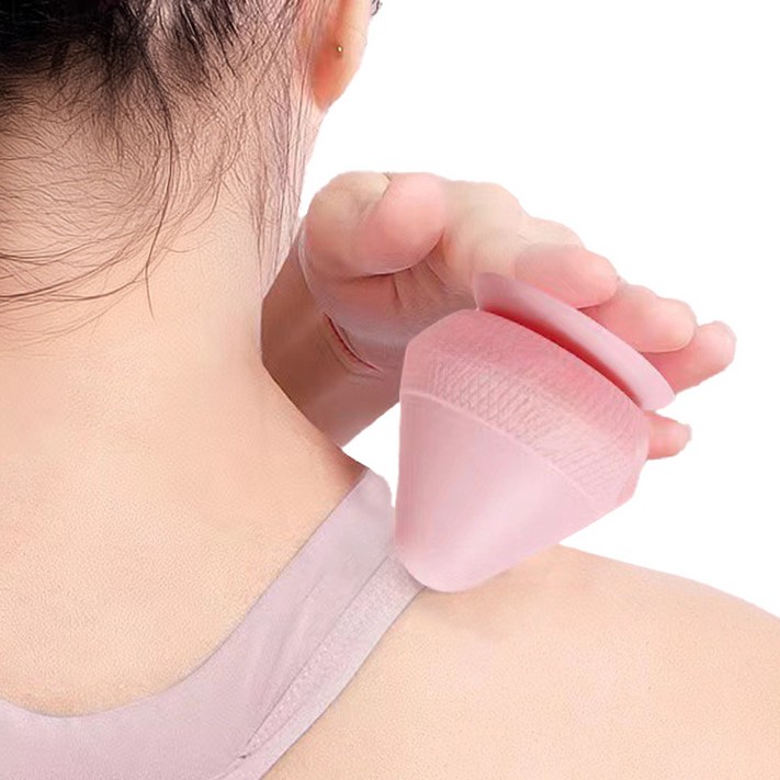 바디랭귀지 흡착 지압 마사지볼 장요근 종아리 스트레칭 근막이완 땅콩 볼, 1개, 핑크