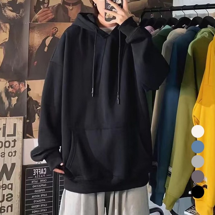 남녀공용 빅사이즈 데일리 루즈핏 후드티 맨투맨