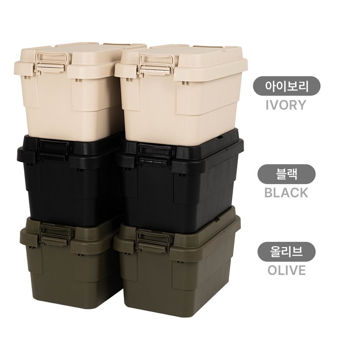 알래즈 캠핑 멀티 스태킹 신형 카고박스 다용도 수납박스 우드상판 트렁크 정리함 30L 50L 70L, 블랙우드상판포함, 1개