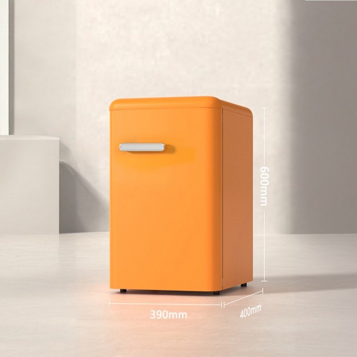 쉼프레 레트로 미니 냉장고 소형 냉장고 음료 냉장고 가정용, NEW 72L 패션 오렌지