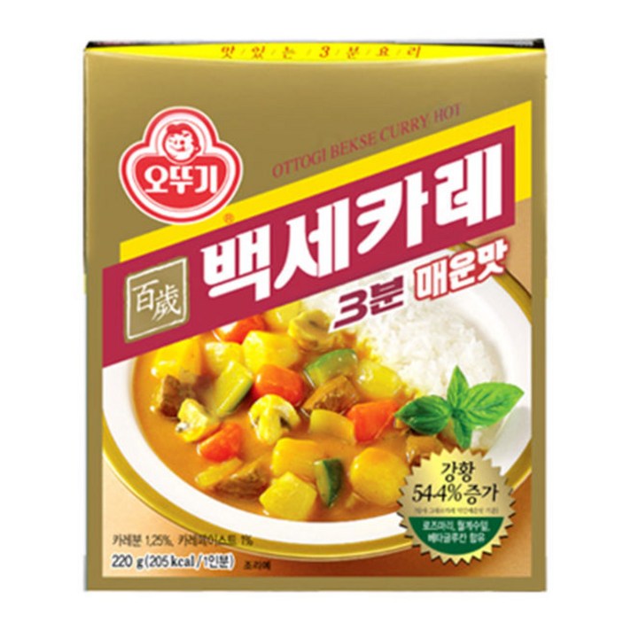 오뚜기 3분 백세카레 매운맛, 200g, 5개