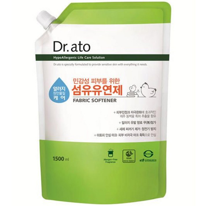 닥터아토 알러지 원인물질 케어 섬유유연제 리필, 1.5L, 1개