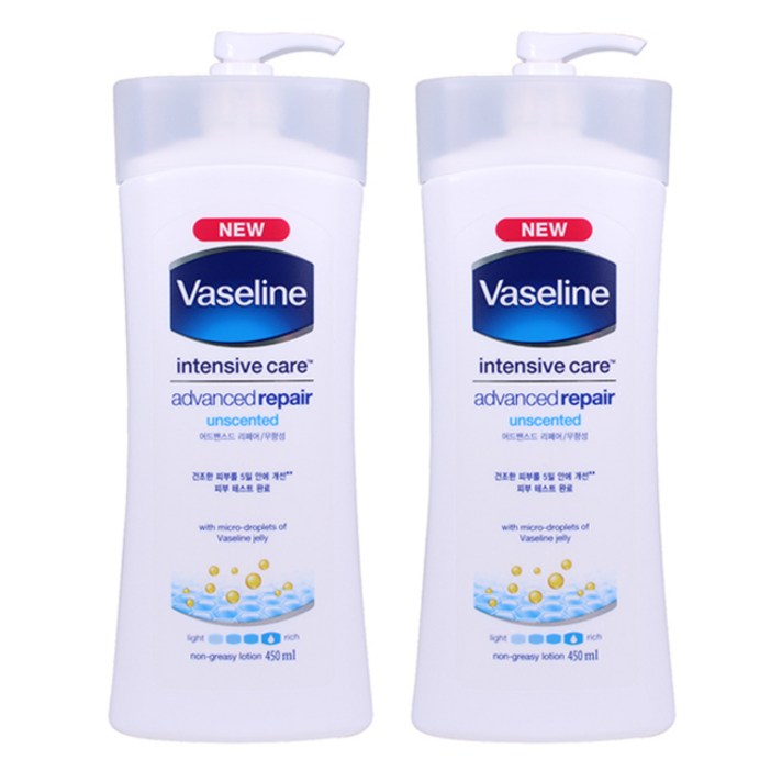 바세린 인텐시브케어 어드밴스드 리페어 바디로션, 450ml, 2개