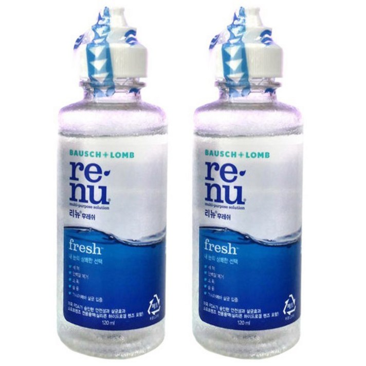 리뉴 후레쉬 렌즈 세정액, 120ml, 2개