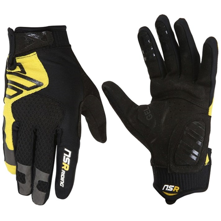 NSR 아르곤 자전거 글러브, BLACK + YELLOW