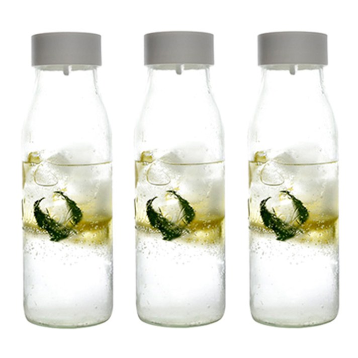 실리쿡 유리물병 트리플세트, 1L, 혼합 색상, 1세트