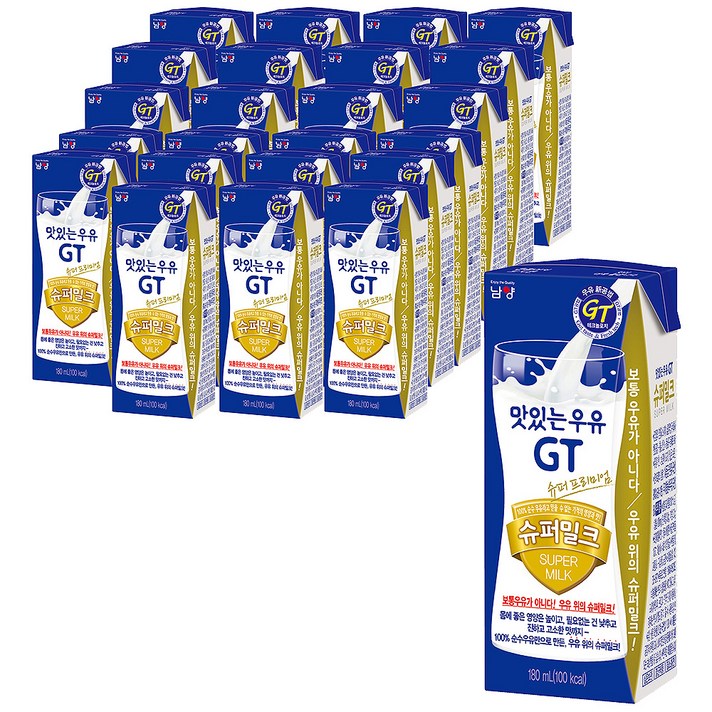 남양유업 맛있는우유GT 슈퍼밀크, 180ml, 24개