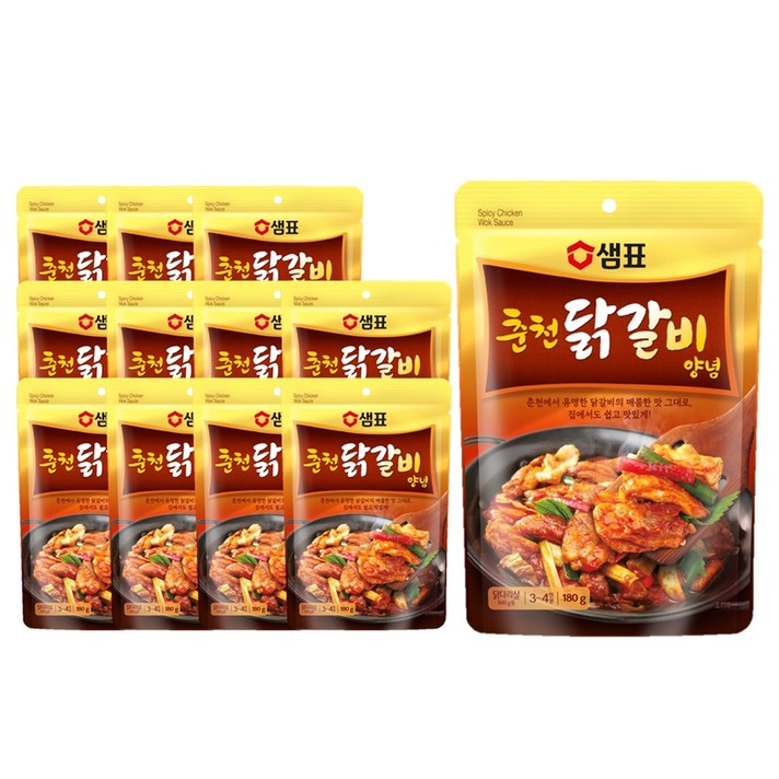 샘표 별미여행 춘천 닭갈비 양념, 180g, 12개