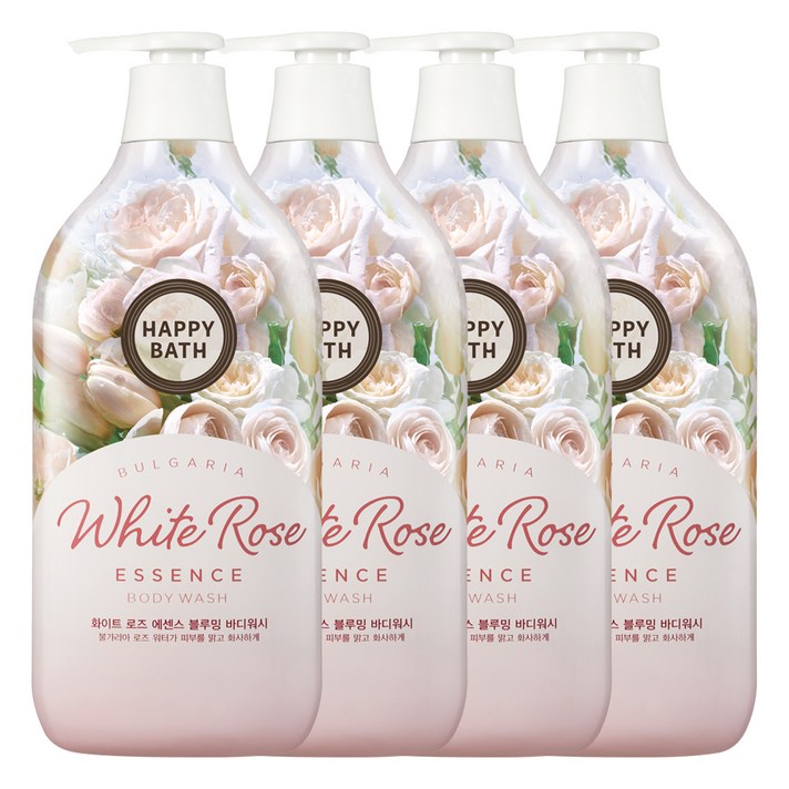 해피바스 화이트로즈 에센스 바디워시, 900g, 4개