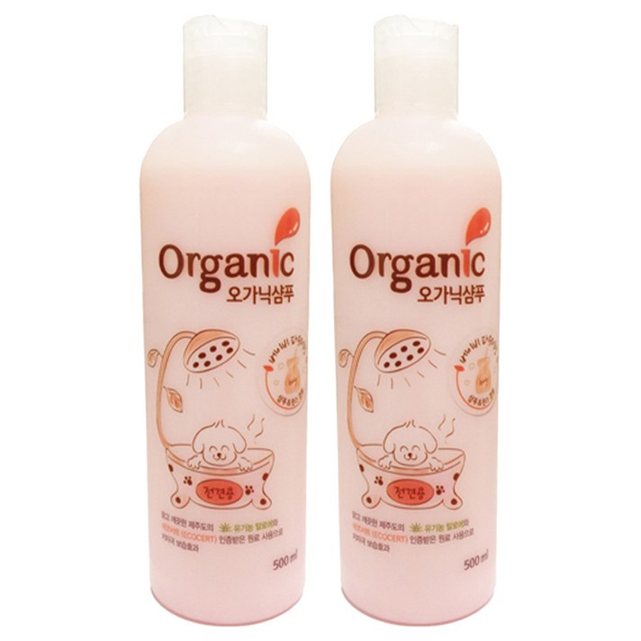 오가닉 베이비파우더 애견샴푸, 500ml, 2개