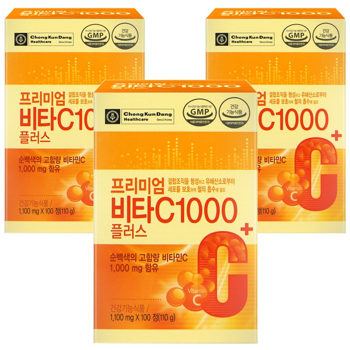 종근당건강 프리미엄 비타C 1000플러스, 100정, 3개