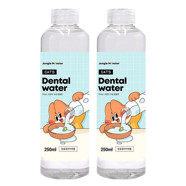 정글몬스터 캣 덴탈워터 구강청결제, 250ml, 2개 정글몬스터 캣 덴탈워터 구강청결제, 250ml, 2개